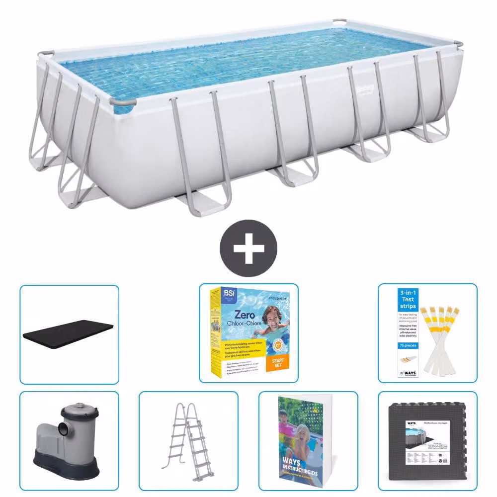 Bestway Power Steel, piscina rettangolare - 549x274x122 cm - 6 pezzi, modello S607