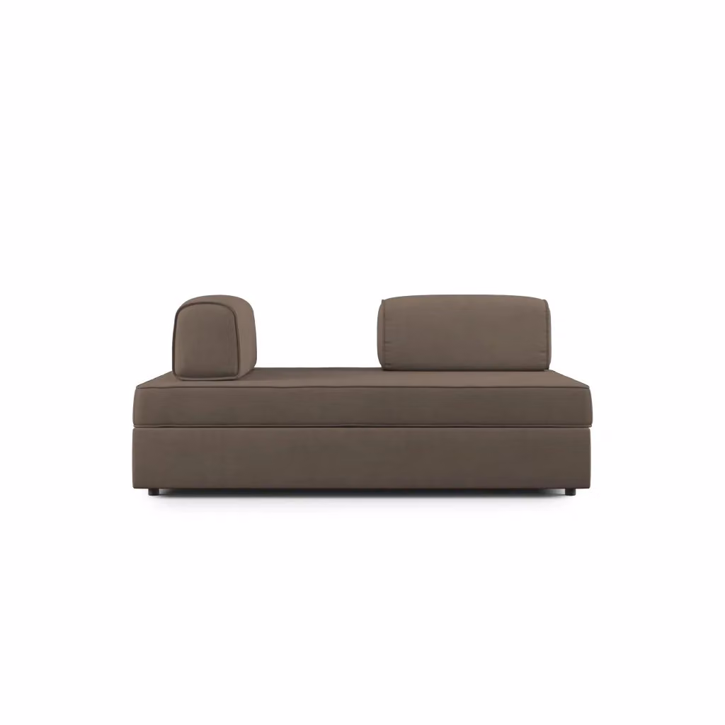 Divano Liberty Divani.Store in tessuto morbido impermeabile marrone L: 200 cm – 2