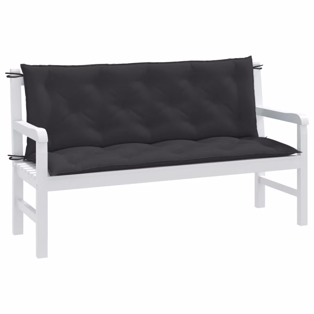 Set di 2 cuscini per panca da giardino vidaXL in tessuto antracite L 150 cm x P 50 cm x H 7 cm