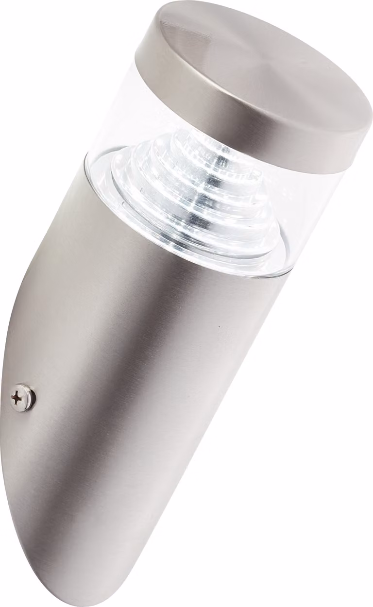 BRILLANTE torcia a LED da parete per esterni Avon | luce moderna per esterni | acciaio inox/plastica | acciaio inox