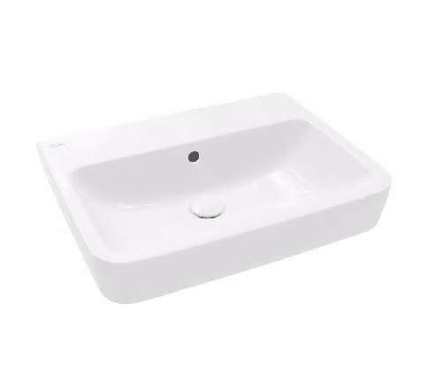 Villeroy & Boch O.novo - Lavabo da appoggio, 600x460 mm, con sfioratore, senza foro per miscelatore, AntiBac, CeramicPlus, bianco alpino 4A416JT2