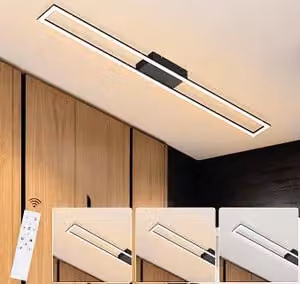 ZMH LED plafoniera nera rettangolare lampada da soggiorno moderna 40 W lampada da camera da letto dimmerabile con telecomando