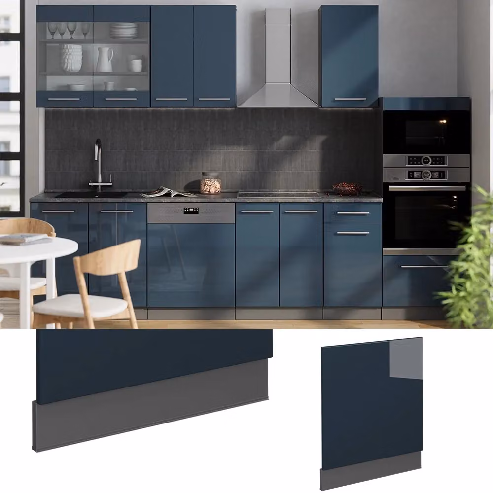 Pannello frontale Fame-Line Vicco Blu scuro lucido/Antracite, Larghezza: 60 cm – 2