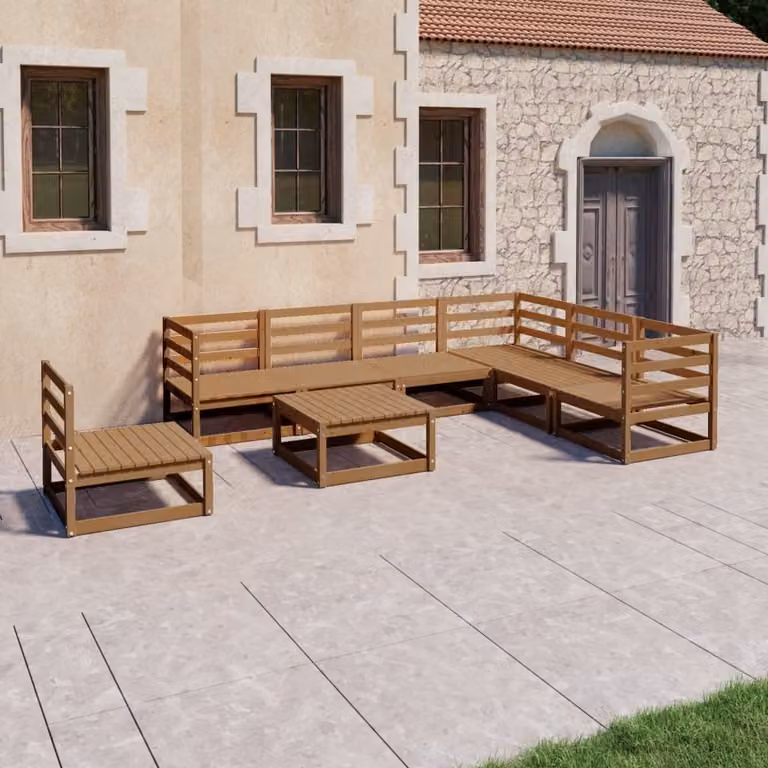 Maison Exclusive - Set Salotto da Giardino 8pz Marrone Ambra Legno Massello Pino
