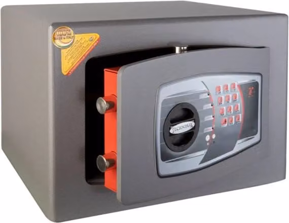 Cassaforte a mobile Technomax DMT/4 elettronica in acciaio grigio con porta da 10 mm L: 40 cm, P: 35 cm, H: 35 cm
