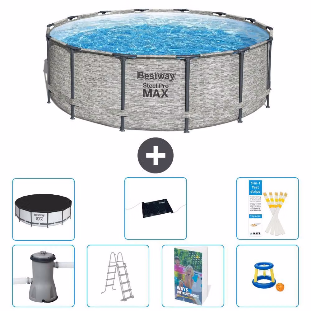 Piscina gonfiabile Bestway Steel Pro MAX, rotonda, 427x122 cm, composta da 6 parti, modello S559