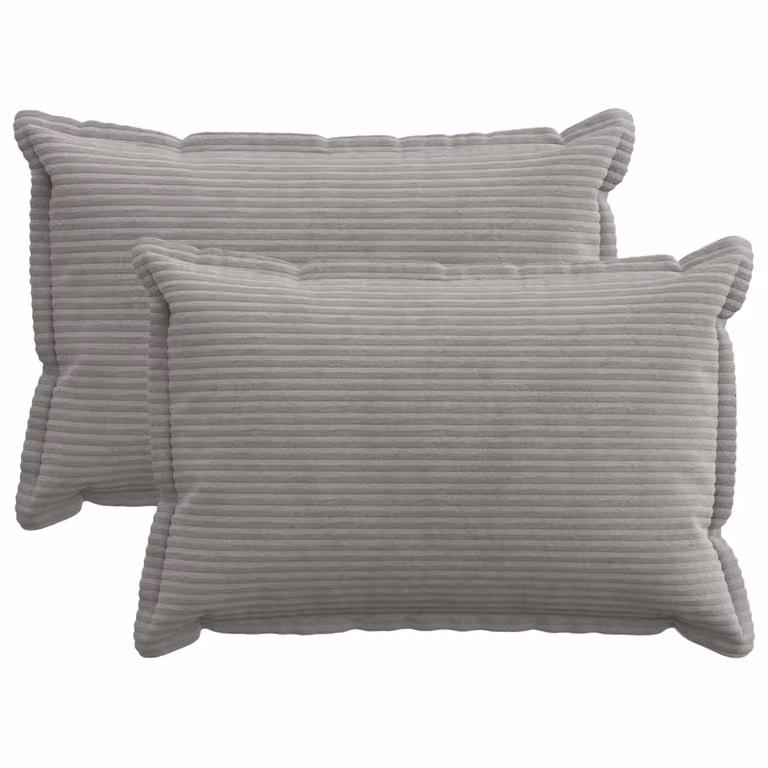 Set di 2 federe vidaXL HOUTEN in velluto a coste, Grigio Chiaro, 50 x 70 cm
