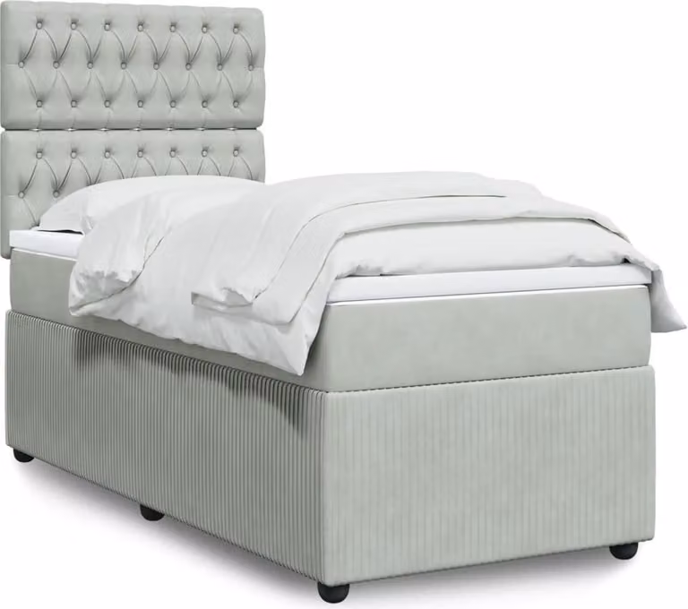 Maison Exclusive - Giroletto a Molle con Materasso Grigio Chiaro 100x200cm Velluto