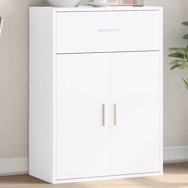 Credenza moderna bianca vidaXL in legno e MDF da appendere alla parete L: 60 cm, P: 30 cm, H: 84 cm
