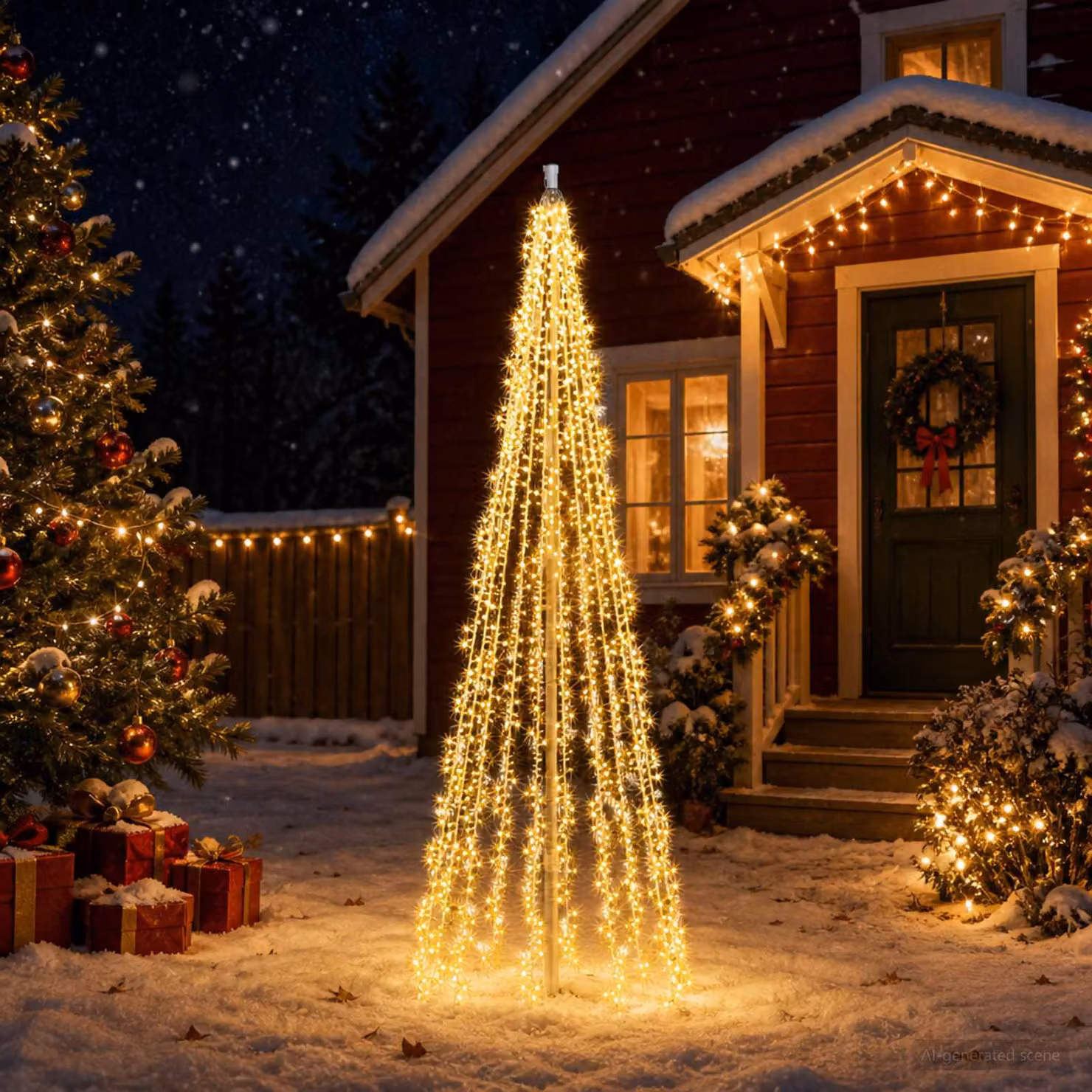 vidaXL Luci per albero di Natale con 10 LED 1550 LED Bianco caldo