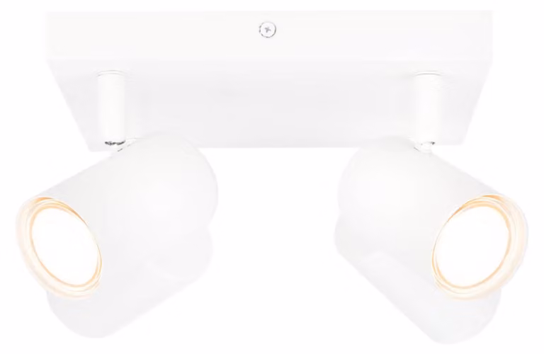 Ledvion, plafoniera LED bianca, quadrata, 4 luci, attacco GU10, 3W, luce bianca neutra