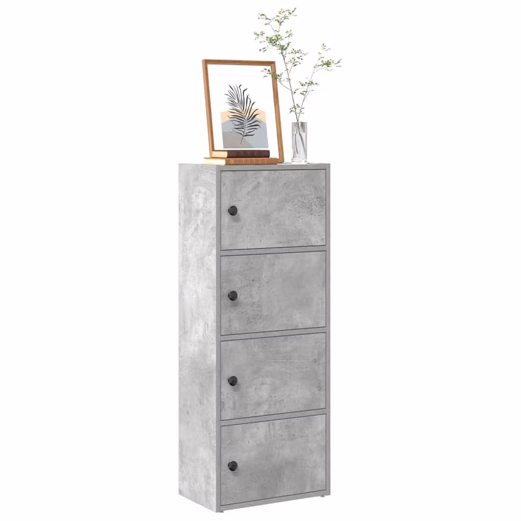 Libreria da parete vidaXL in legno e MDF Grigio con design industriale e pannello posteriore L 40 cm, P 24 cm, H 102 cm