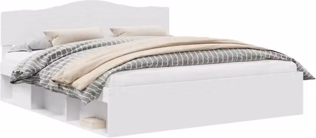 Letto matrimoniale | Letto per adulti | Struttura del letto Bianco 180 x 200 cm Pino massello