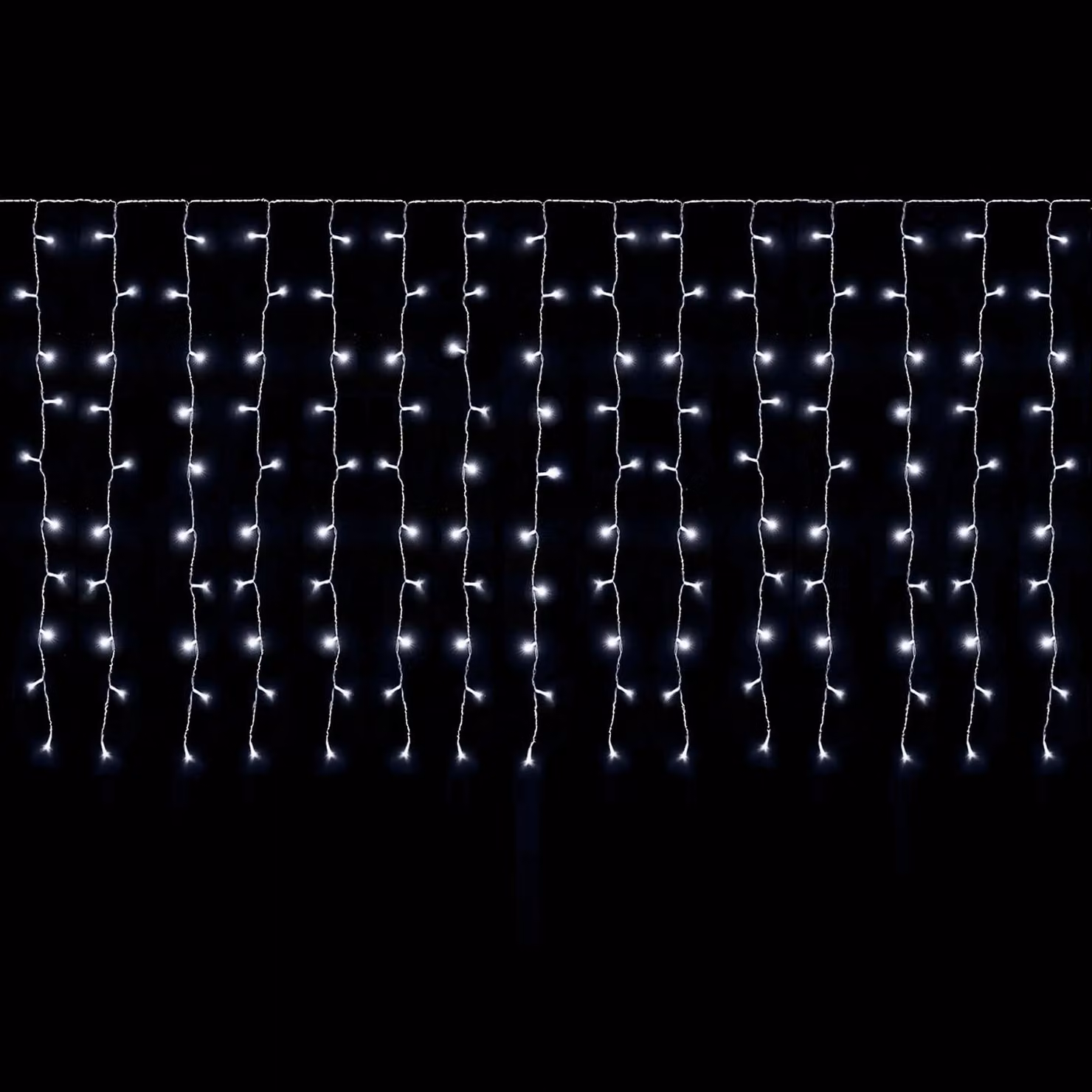 Tenda luminosa per finestre, dimensioni 2 x 1 metro, 100 LED, effetto pioggia di ghiaccio, catena luminosa
