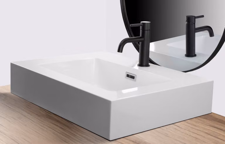 Lavabo da Appoggio in Vetroceramica Rea Alison White
