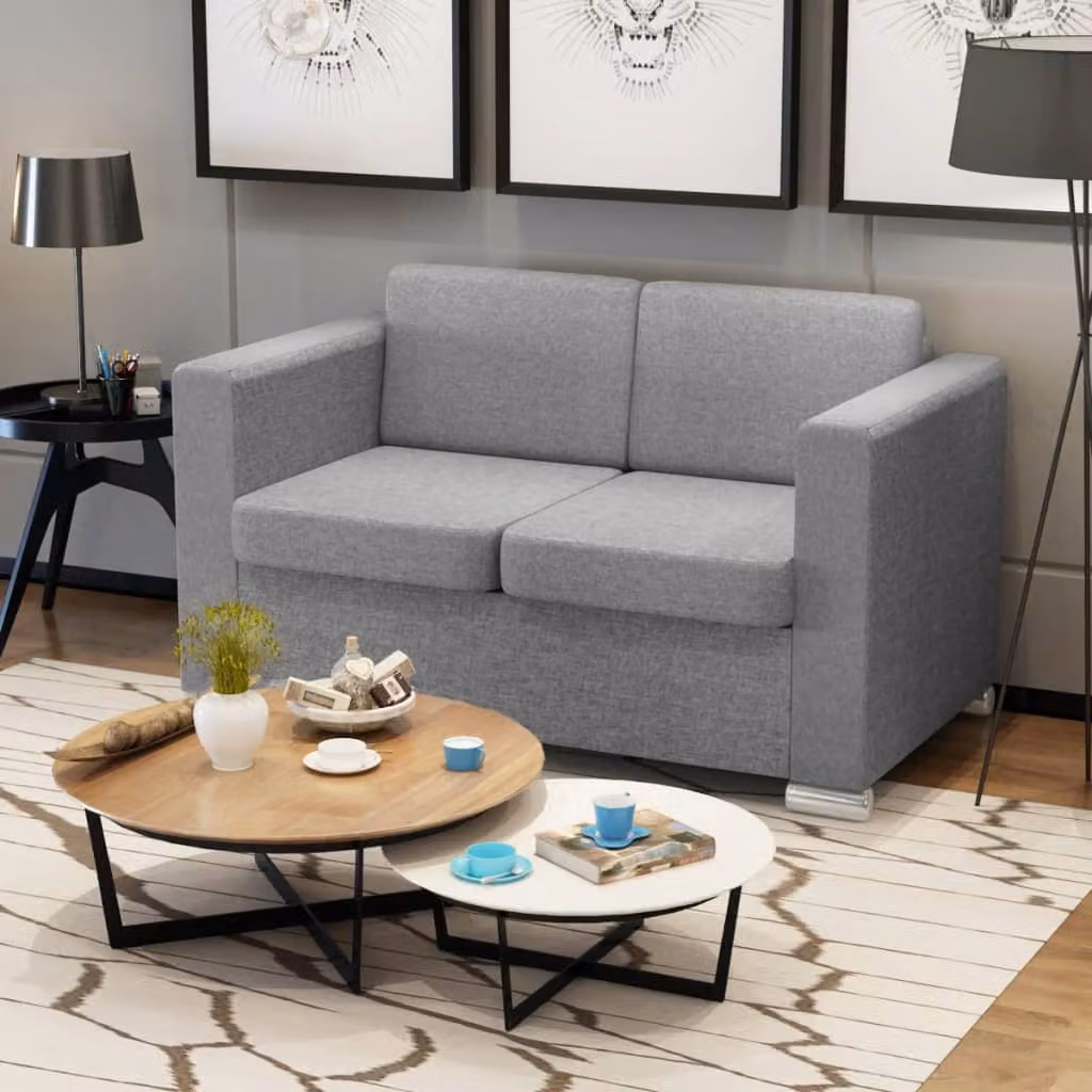 Maison Exclusive - Divano a 2 Posti in Tessuto Grigio Chiaro