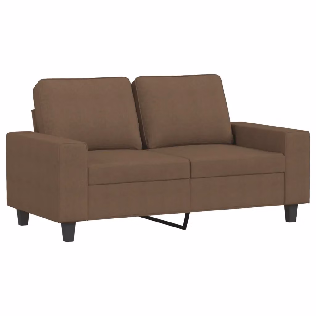 Divano a 2 posti moderno vidaXL in tessuto marrone con struttura in metallo L: 154 cm, P: 80 cm, H: 77 cm – 2