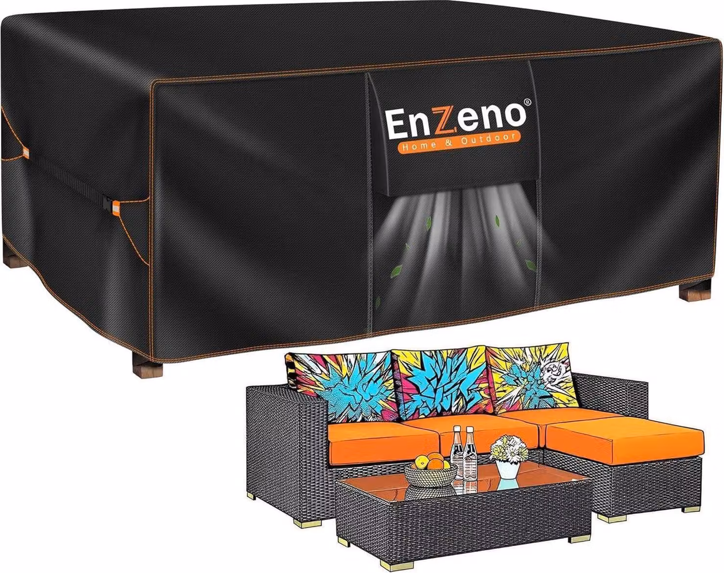 Copertura per mobili da giardino Enzeno in tessuto Oxford 420D impermeabile 230x165x74cm