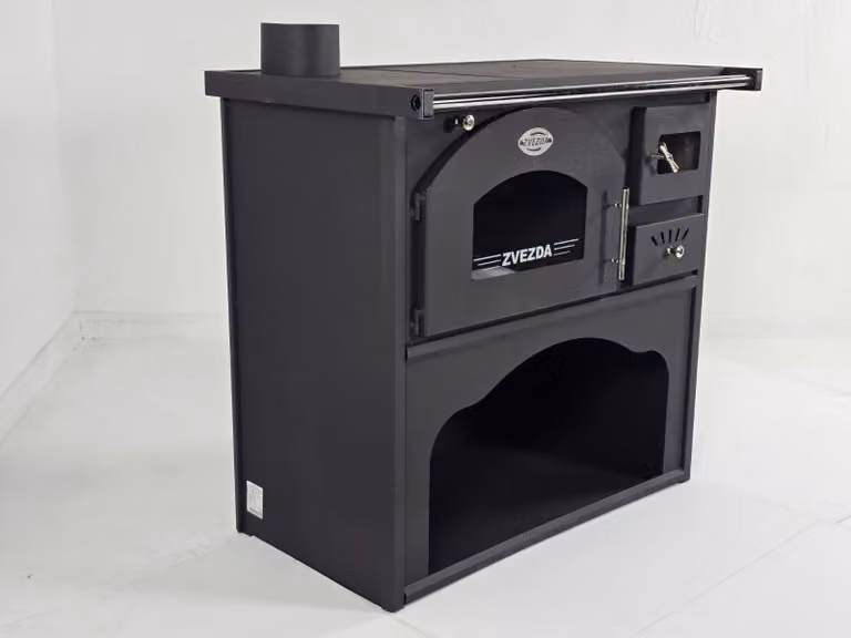 ZVEZDA Classic GFS, Cucina a legna con forno e piano cottura, 5,9 kW, Uscita a sinistra, Ø 130 mm