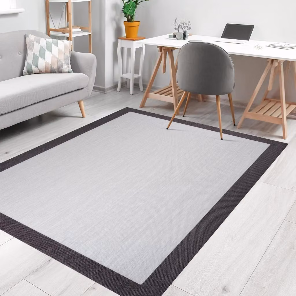 Tappeto DEBLON moderno in poliestere grigio, lavabile e antiscivolo, L: 120 cm x P: 180 cm – 2