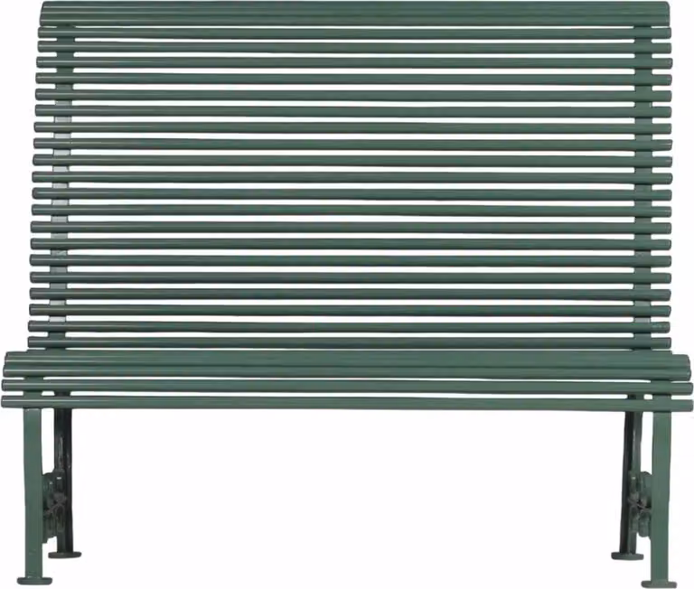 Casa Padrino Panchina da giardino con schienale alto in metallo verde 116 cm - Arredo Giardino