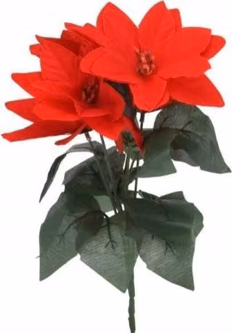 Stella di Betlemme ramo artificiale di fiori rossi 25cm