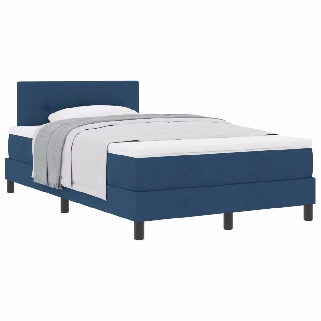 Letto ibrido con testiera in tessuto blu vidaXL L/P: 120 x 200 cm – 2