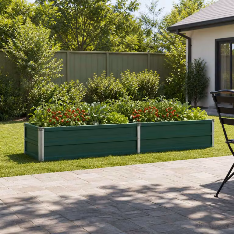 Letto rialzato da giardino vidaXL in metallo Corten Verde L: 160 cm, P: 40 cm, H: 24 cm