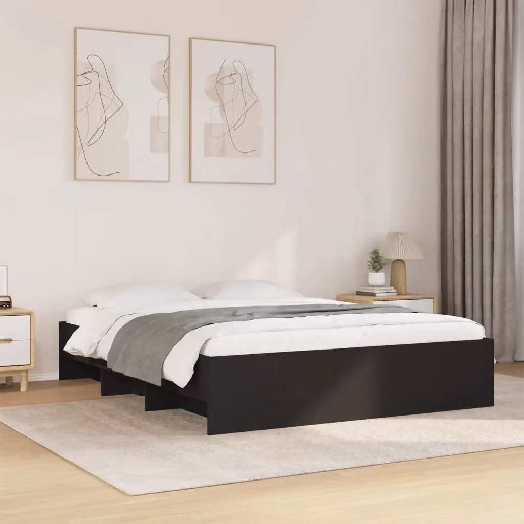 Letto matrimoniale Design In in legno multistrato nero con contenitore laterale L: 160 cm, P: 200 cm, H: 163 cm – 2