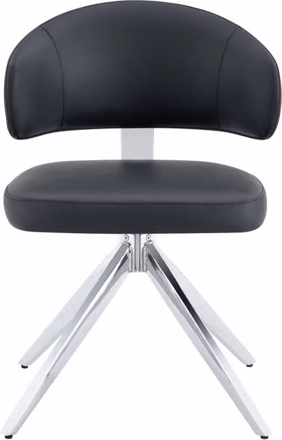 Sedia ufficio girevole 54,5 x 50,5 x 77 cm in PU nero, 360° per ufficio e salotto