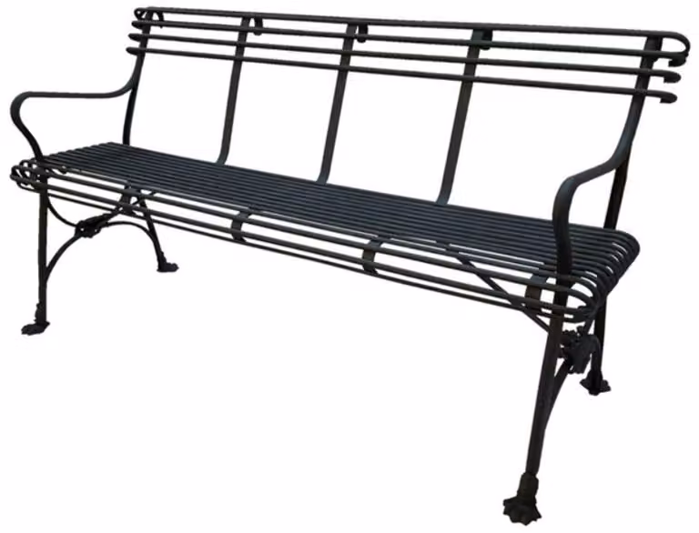 Panca da giardino Casa Padrino, in ferro battuto, design ispirato al XIX secolo, colore nero, dimensioni: 140 x 60 x 90 cm (altezza)
