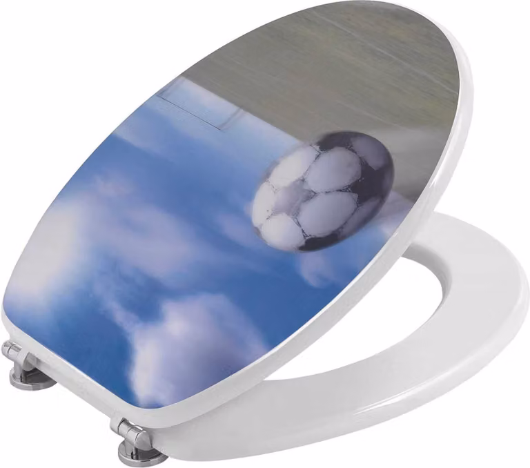 Sedile wc in 3d decorato con pallone calcio