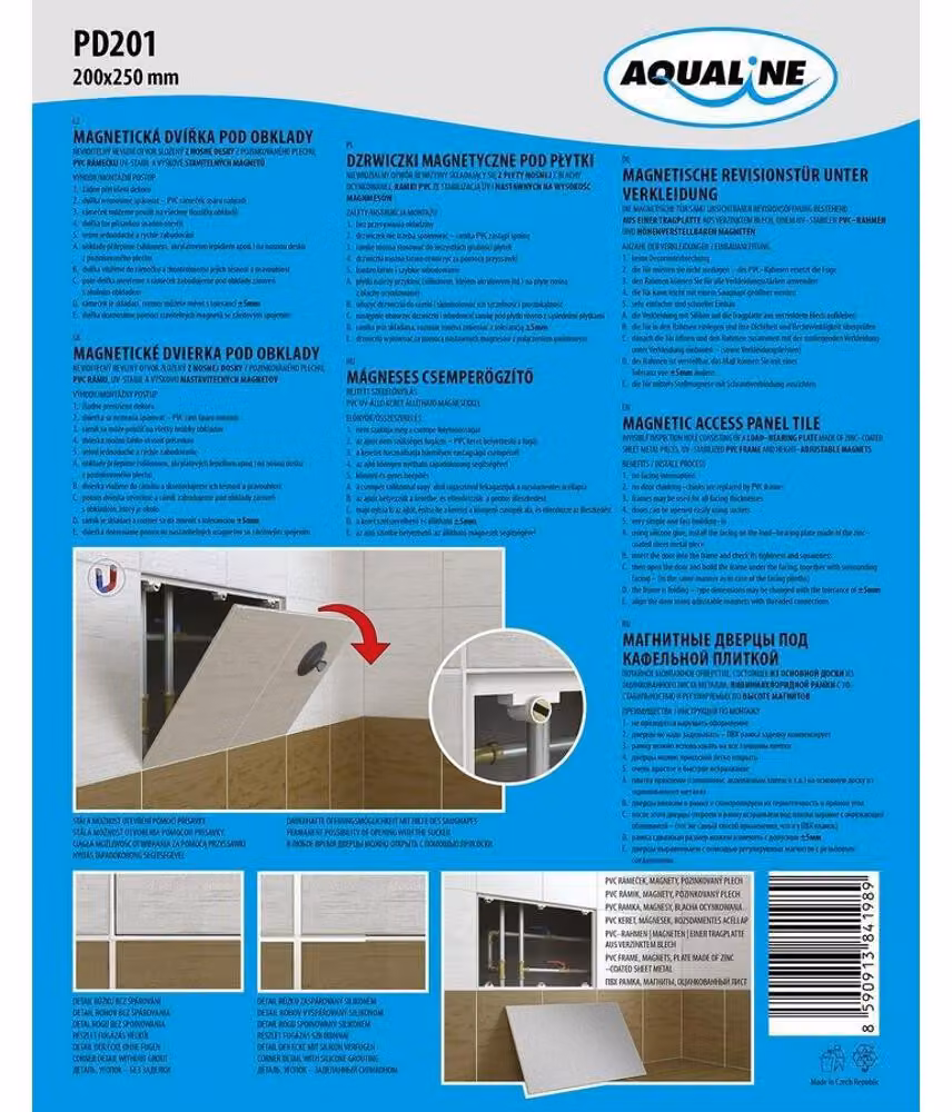 Gancio magnetico per vasche da bagno, 200x250 mm