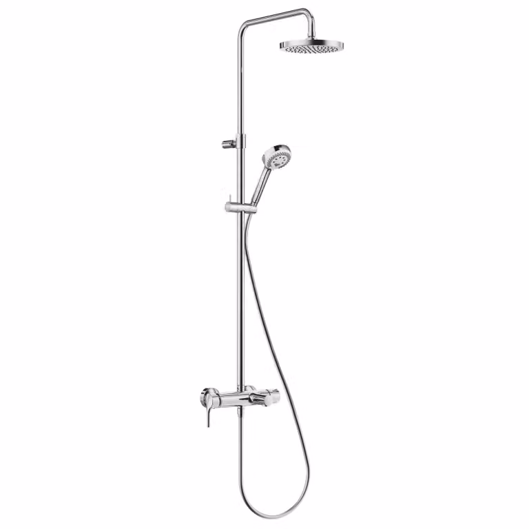 KLUDI LOGO Mitigeur monocommandé Dual Shower System, avec bec de baignoire, 8 l/min, chrome, 6808305-00WR9, 6808305-00WR9