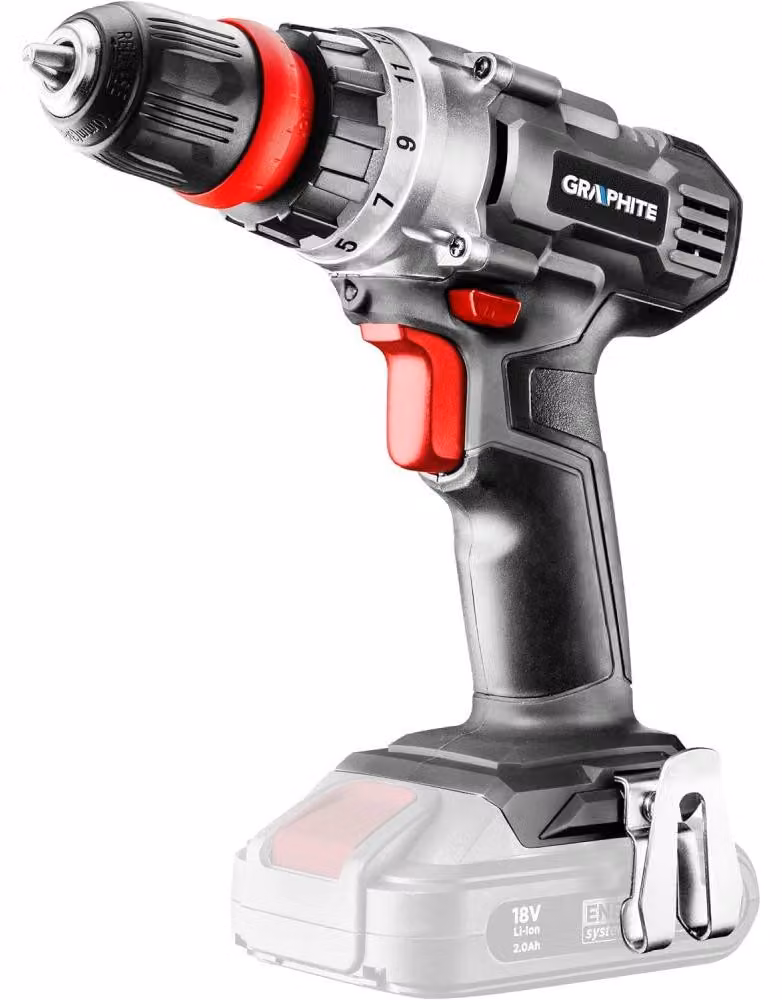 Trapano avvitatore a batteria GRAPHITE Energy+ 18V, Li-Ion, mandrino rimovibile da 10 mm, senza pacco batteria
