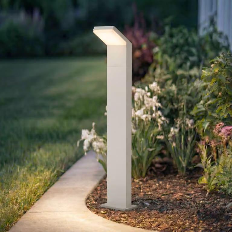 Lampioncino da giardino Yolena Arcchio, Bianco / Opale, Alluminio, Moderno, Lampada LED da esterni