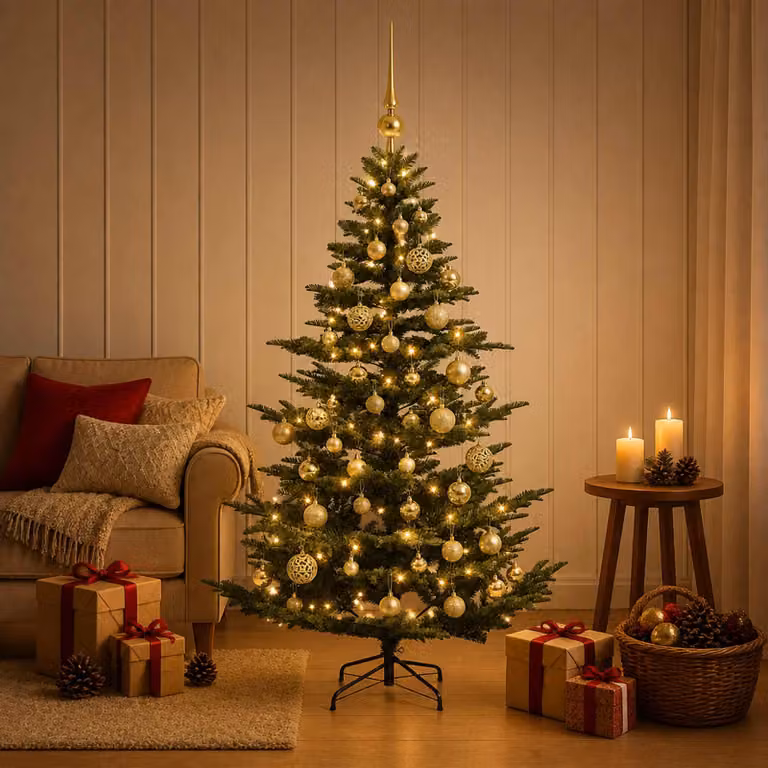 vidaXL Albero di Natale artificiale con palline 150 cm 150 LED
