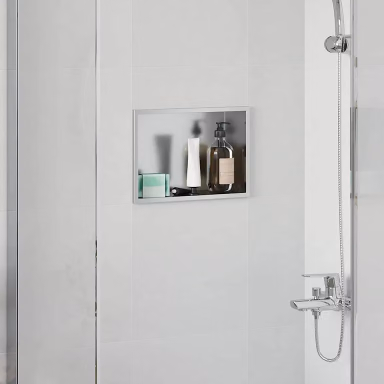 Nicchia per doccia vidaXL in acciaio inox color argento L: 30 cm, P: 20 cm, H: 9,5 cm