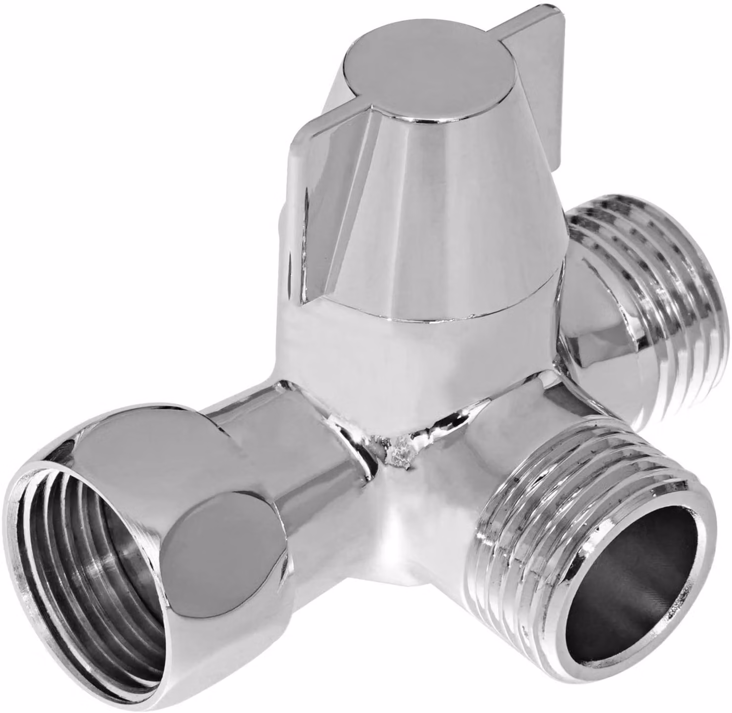 Valvola a 3 vie per doccia, adattatore G1/2" a T, ricambio per valvola doccia, ottone massiccio, cromo lucido, PV8