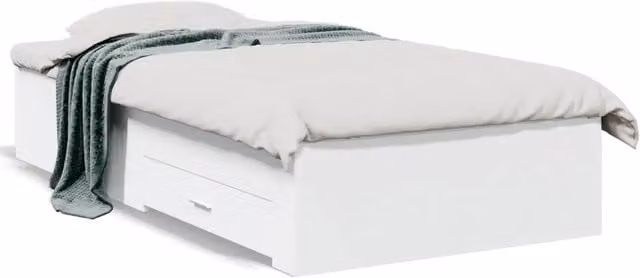Letto singolo moderno Design In con cassetti in legno multistrato bianco L/P/H: 190 x 90 x 32 cm