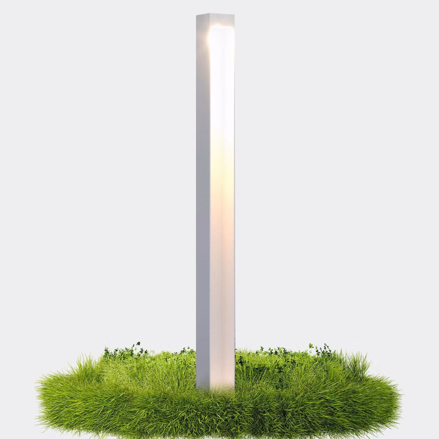 doporro Lampione da Giardino 80 cm IP65 con LED 5W 3000K šC Paletto Luminoso da Esterno in Alluminio Bianco Opaco per Sentieri, Vialetti, Terrazze e Cortili, Design Moderno