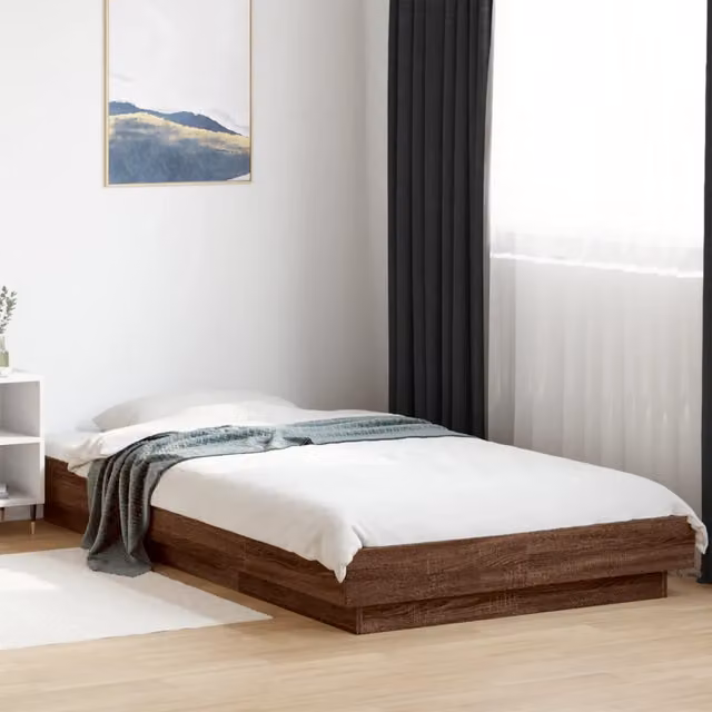 Giroletto Luci LED Rovere Marrone 100x200 cm Legno Multistrato 3281118