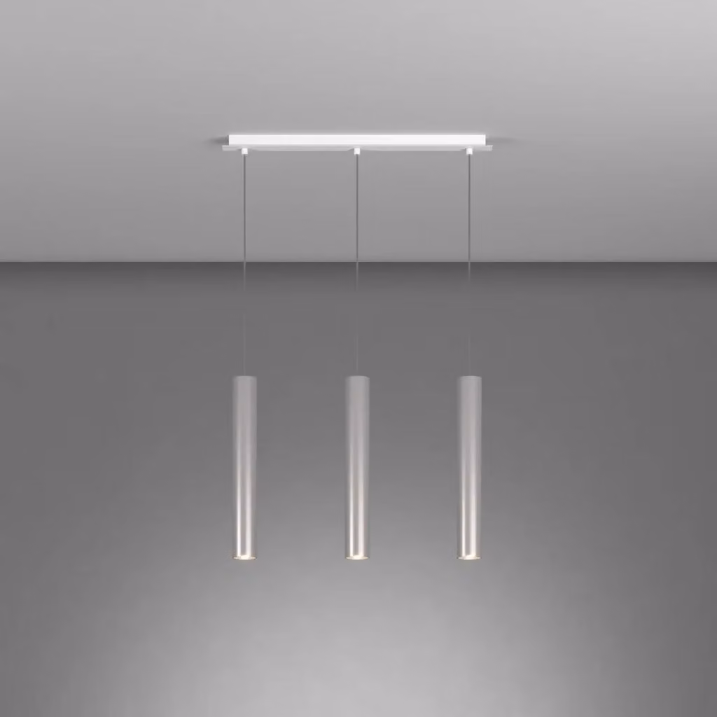Lampadario a sospensione Xeana in metallo e alluminio bianco, stile industrial-minimal con 3 luci GU10 – 2