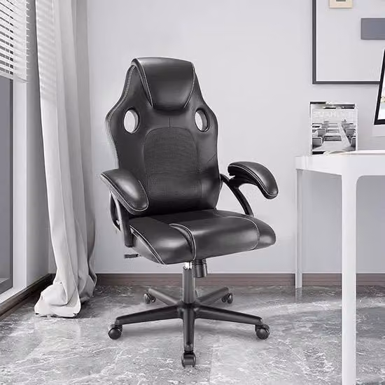 Sedia ergonomica per ufficio - sedia per ufficio con schienale alto, supporto lombare regolabile, 64D x 62L x 101A centimetri