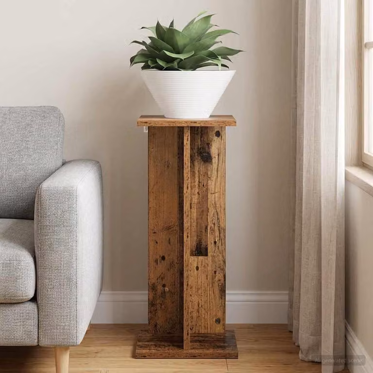 vidaXL Supporto per piante in legno marrone L/P/H: 25 x 25,5 x 60,5 cm