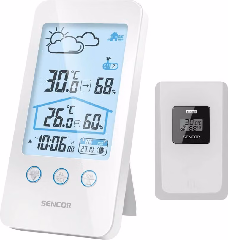 Stazione meteorologica digitale Sencor SWS 3000 W Bianco LCD CA/Batteria