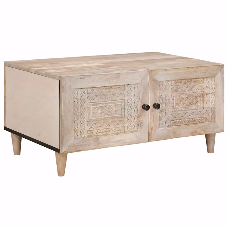 Tavolino da salotto moderno vidaXL in legno bianco L: 80 cm, P: 54 cm, H: 40 cm