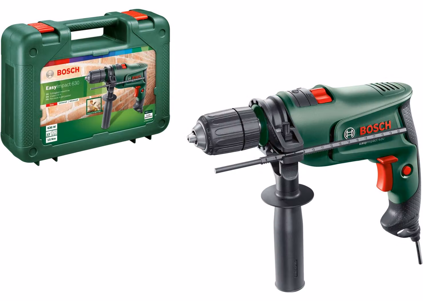 Bosch EasyImpact 630 Impact Drill - 5-3000 rpm - 13 mm Autolock Chuck - Concrete