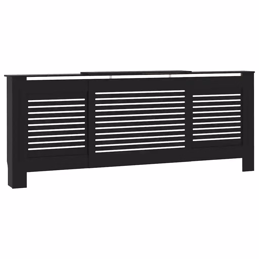 Copertura per radiatore vidaXL in MDF nera L: 205 cm – 2