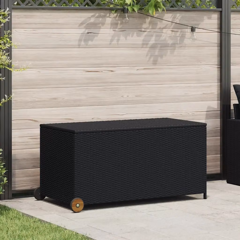 Contenitore da giardino moderno in legno di acacia oliato nero L: 65 cm, P: 60 cm, H: 61 cm – 2